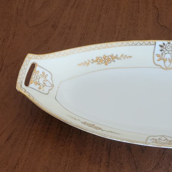 Vintage Noritake Gold Moriage Celery Dish Serving tray - Picture 3 of 16